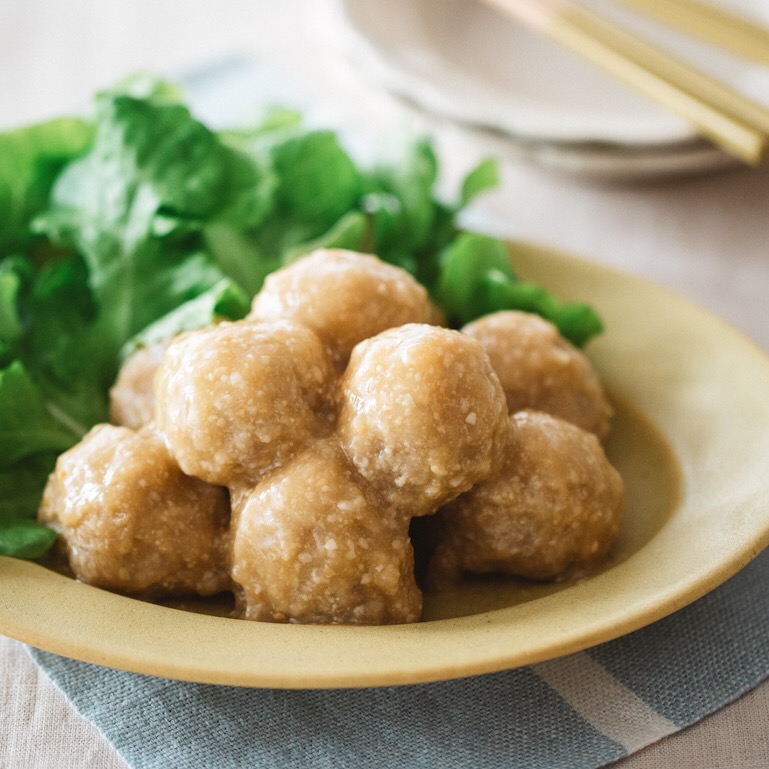 ふわふわ豆腐ミートボールの味噌甘酢あんかけ