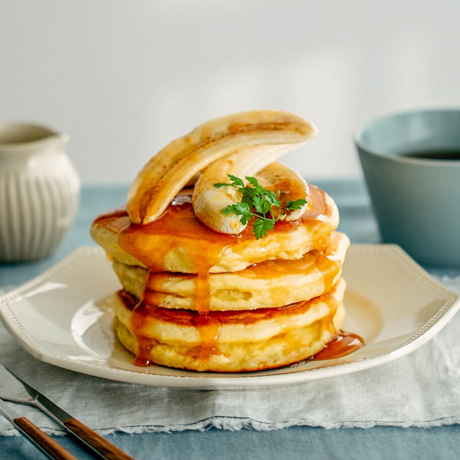 メープル味噌のバナナホットケーキ