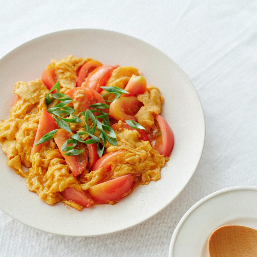 トマトと玉子のだし香る味噌炒め